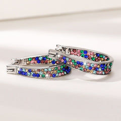 Multicolor Zircon Horseshoe Earrings Wedding Party Accessories
