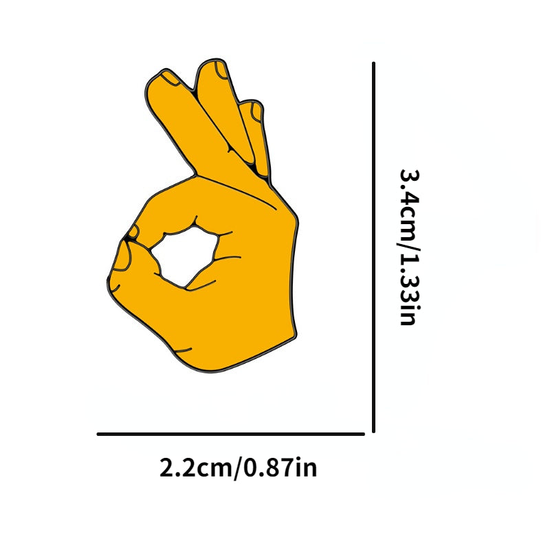 OK Gesture Enamel Pin Brooch Lapel Badge Accessories