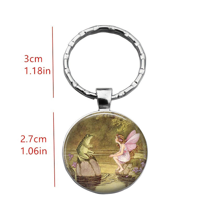 Frog Flower Fairy Time Gem Pendant Necklace