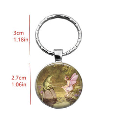 Frog Flower Fairy Time Gem Pendant Necklace