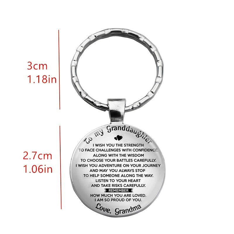 Time Gemstone Keychain for Granddaughter