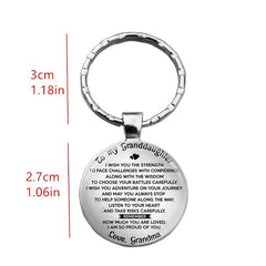 Time Gemstone Keychain for Granddaughter