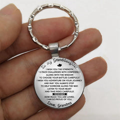 Time Gemstone Keychain for Granddaughter