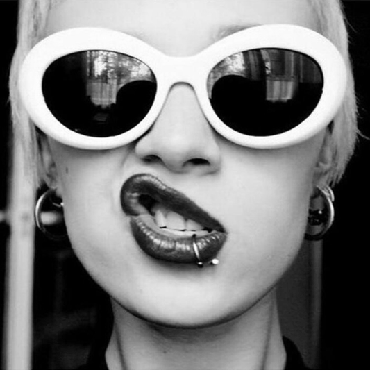 Small Oval Steampunk Sunglasses Women's Y2K Eyewear