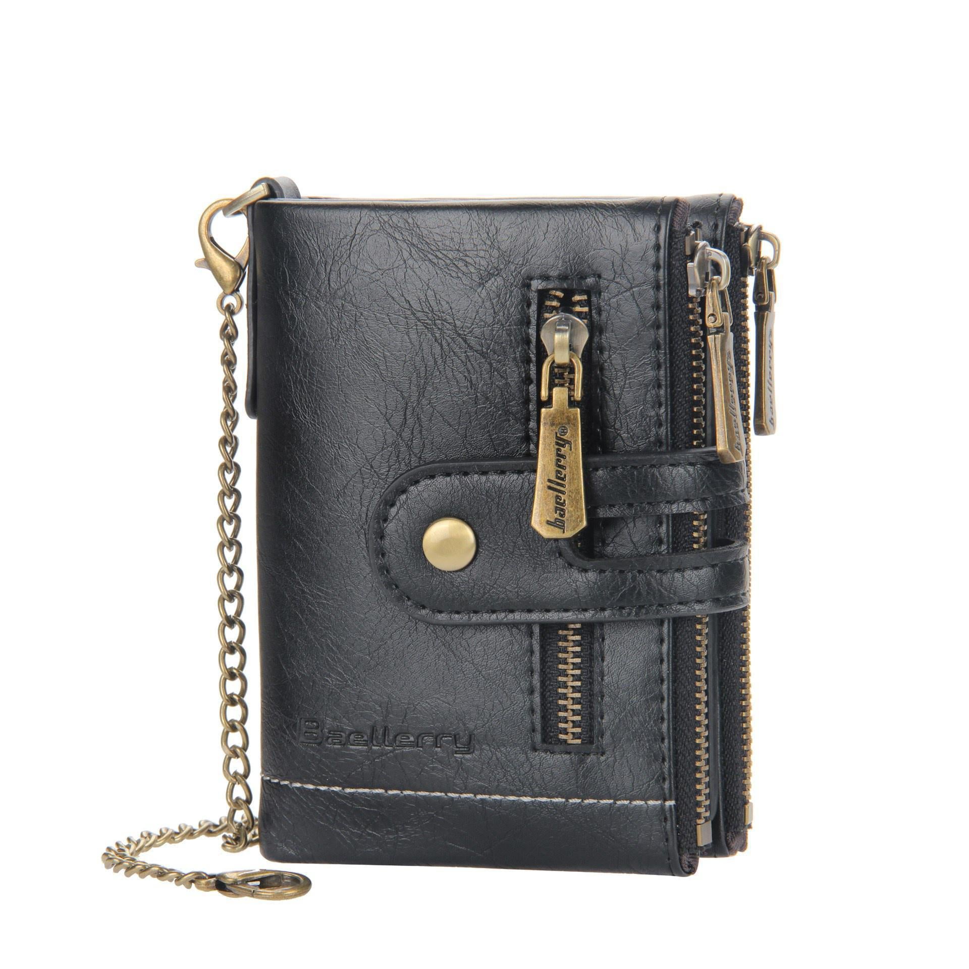Men's RFID PU Leather Wallet Card Holder