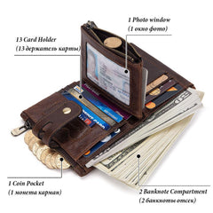 Men's RFID PU Leather Wallet Card Holder