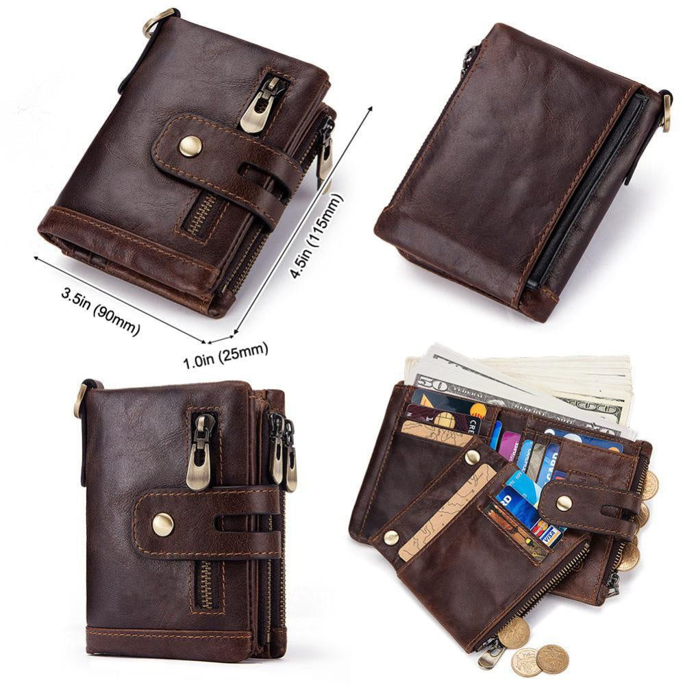 Men's RFID PU Leather Wallet Card Holder