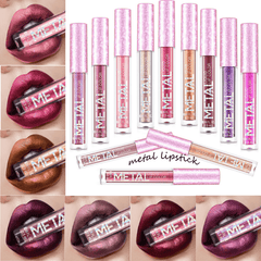 12-Piece Liquid Lipsticks Matte Shimmer Pearly High Pigmented Lip Glaze