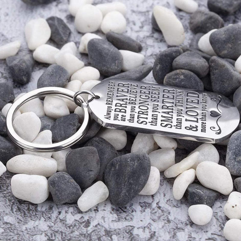 Inspirational Encouragement Keychain Always Remember You Are Braver