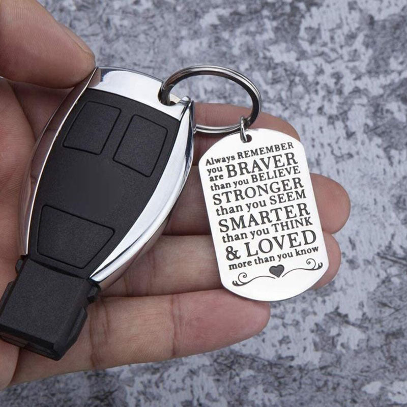 Inspirational Encouragement Keychain Always Remember You Are Braver