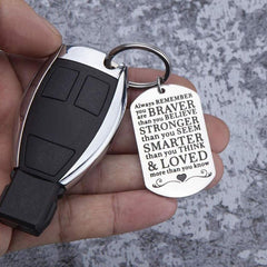 Inspirational Encouragement Keychain Always Remember You Are Braver