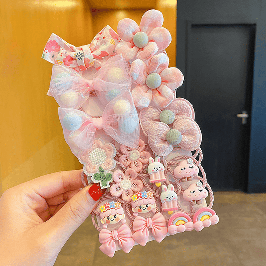 20pcs Girls Cartoon Hair Ties Set Holiday Gift