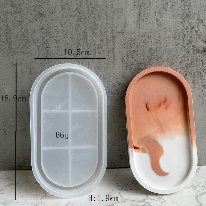 Oval Tray Dish Silicone Mold for DIY Craft Plaster Molds