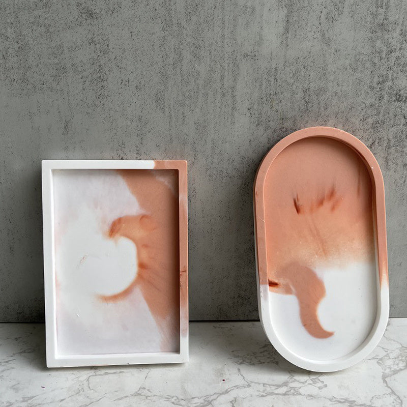 Oval Tray Dish Silicone Mold for DIY Craft Plaster Molds