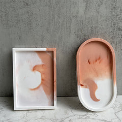 Oval Tray Dish Silicone Mold for DIY Craft Plaster Molds