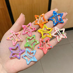 10pcs Colorful Star Hairpins for Girls, Sweet Hair Clips