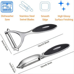 Stainless Steel Vegetable and Fruit Peeler with Non Slip Handle