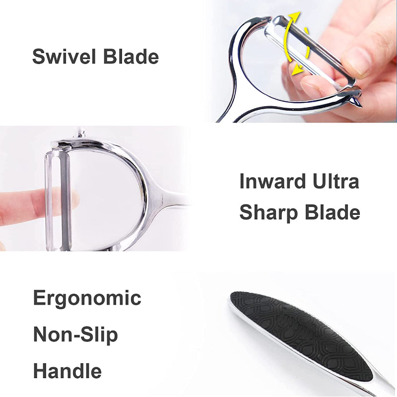 Stainless Steel Vegetable and Fruit Peeler with Non Slip Handle