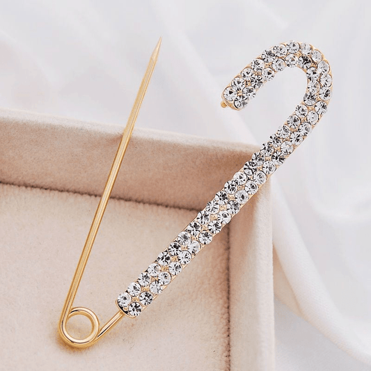 Rhinestone Brooches Pins Corsage Scarf Clips Safety Pin Vintage Decoration