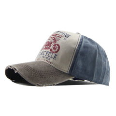 Motorcycle Graffiti Washed Baseball Cap Men Print Cotton Snapback Caps