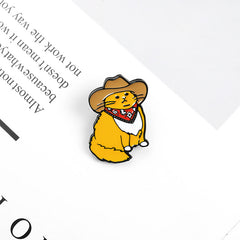Cowboy Cat Shape Alloy Brooch