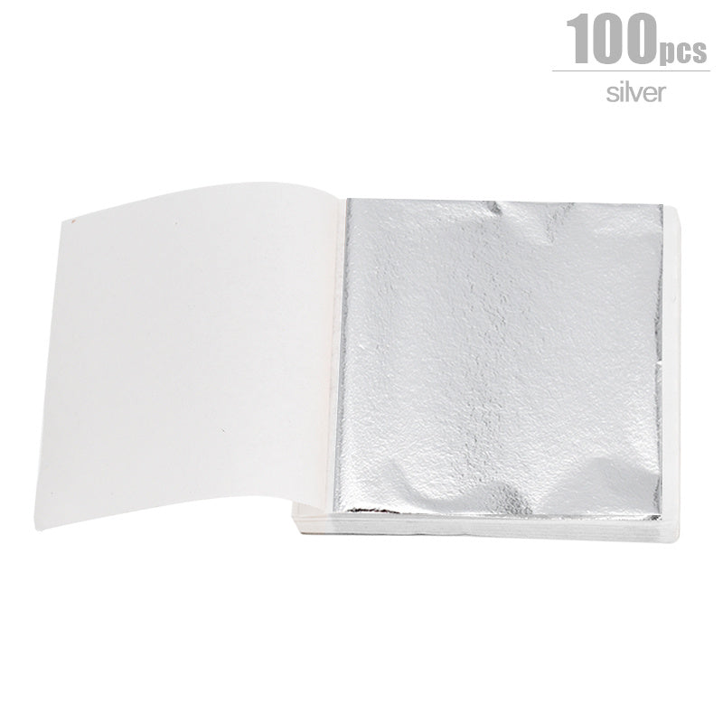 100pcs Silver Foil Paper Leaf Gilding DIY Art Craft Paper