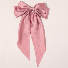 Girls Solid Bow Hair Clip Metal Spring Clips Ponytail Barrette Hair Accessories