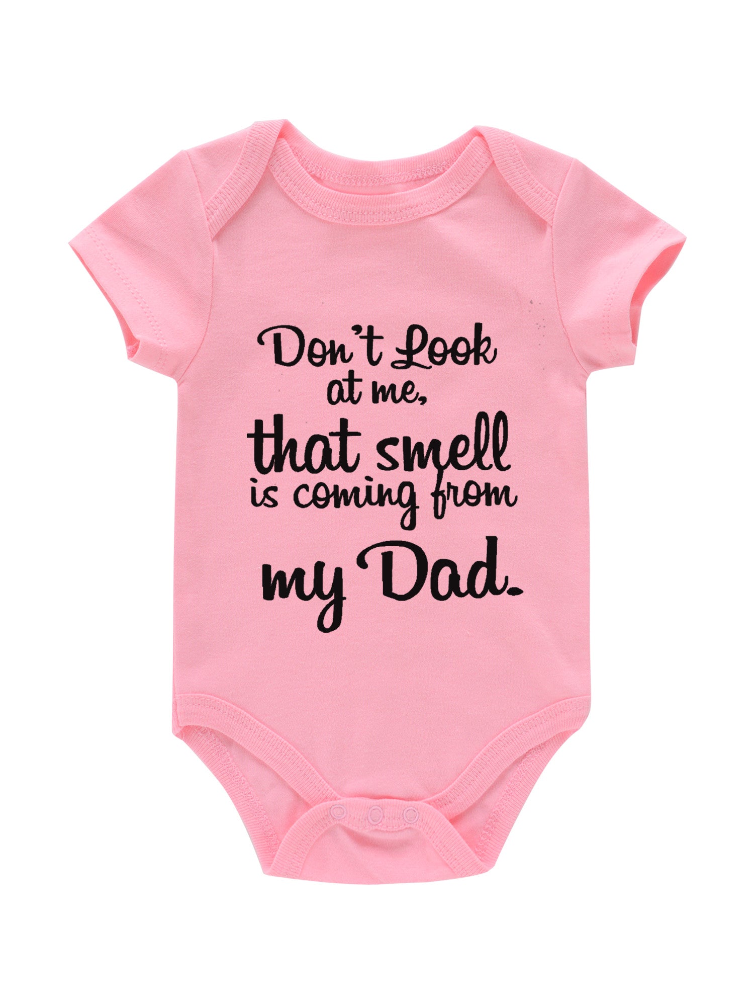 Newborn Infant Short Sleeve Cotton Romper DON T AT ME Graphic Crew Neck Bodysuit