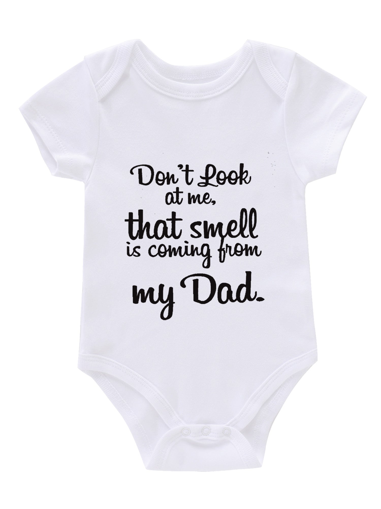 Newborn Infant Short Sleeve Cotton Romper DON T AT ME Graphic Crew Neck Bodysuit