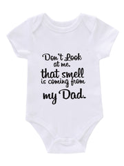 Newborn Infant Short Sleeve Cotton Romper DON T AT ME Graphic Crew Neck Bodysuit