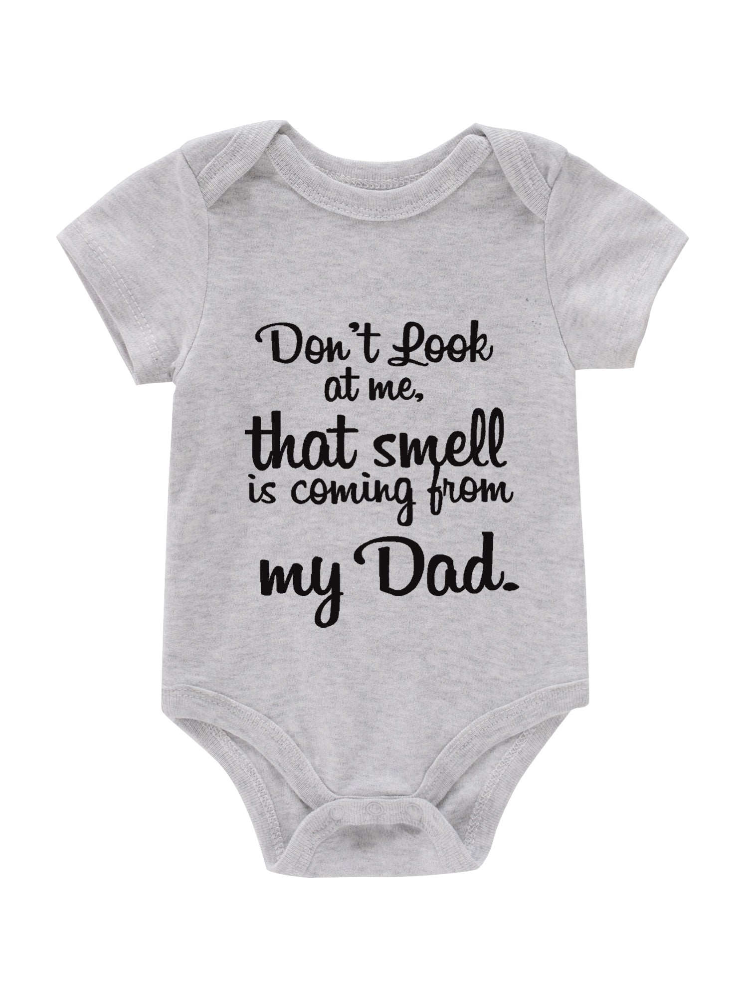 Newborn Infant Short Sleeve Cotton Romper DON T AT ME Graphic Crew Neck Bodysuit