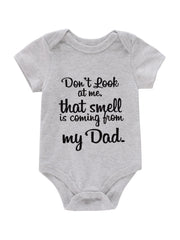 Newborn Infant Short Sleeve Cotton Romper DON T AT ME Graphic Crew Neck Bodysuit