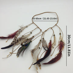Bohemia Style Feather Headband Adjustable Decorative Headwear