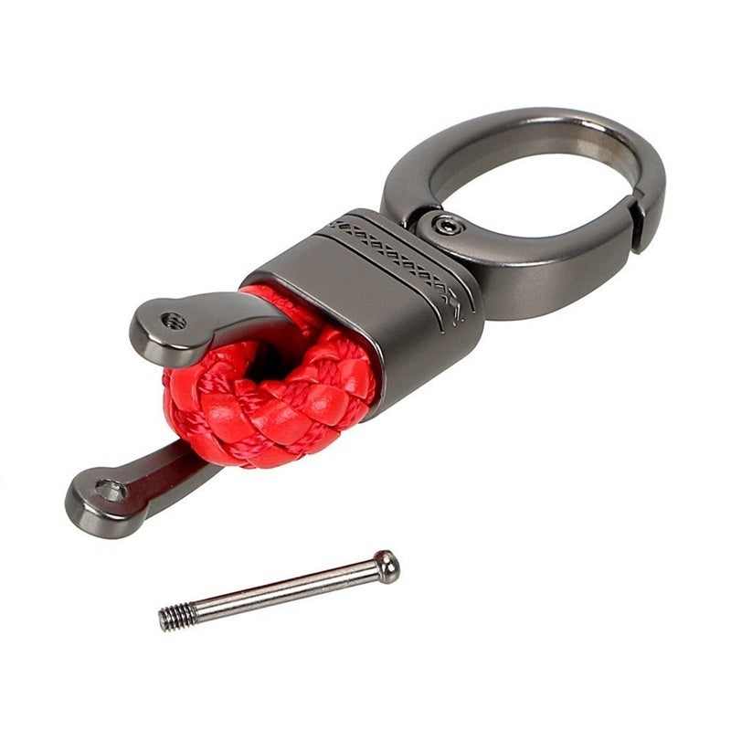 Hand Woven Horseshoe Buckle Keychain Car Keyring Gift Creative Auto Accessories