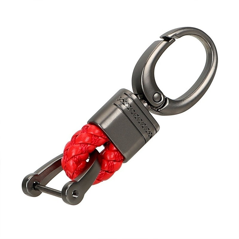 Hand Woven Horseshoe Buckle Keychain Car Keyring Gift Creative Auto Accessories