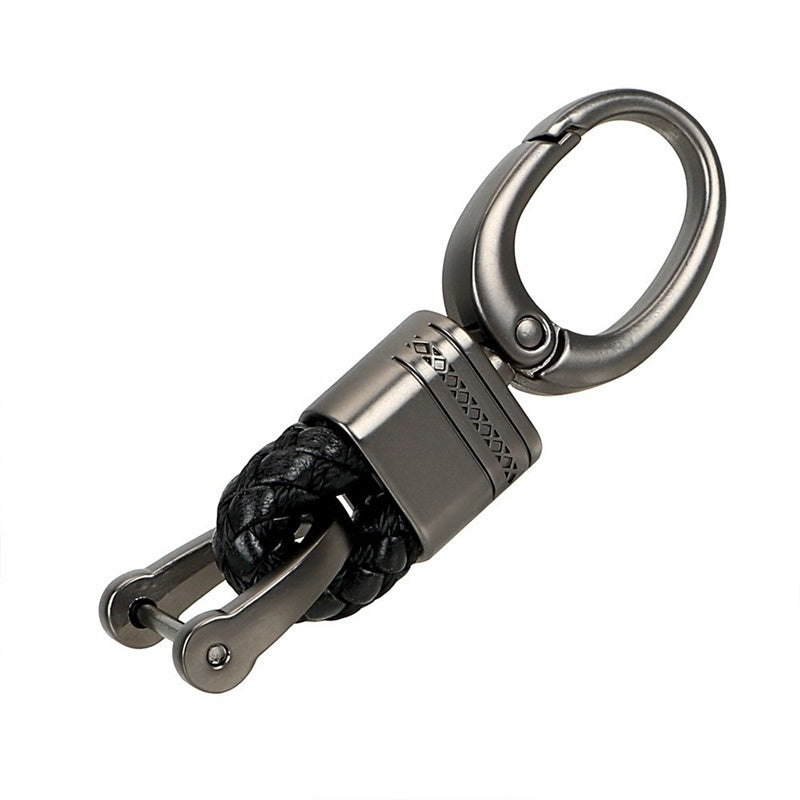 Hand Woven Horseshoe Buckle Keychain Car Keyring Gift Creative Auto Accessories