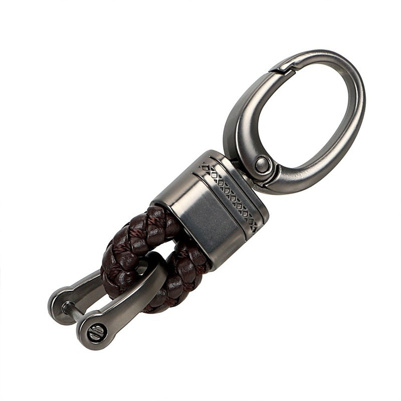 Hand Woven Horseshoe Buckle Keychain Car Keyring Gift Creative Auto Accessories
