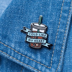 Cold Heart Iced Coffee Brooch
