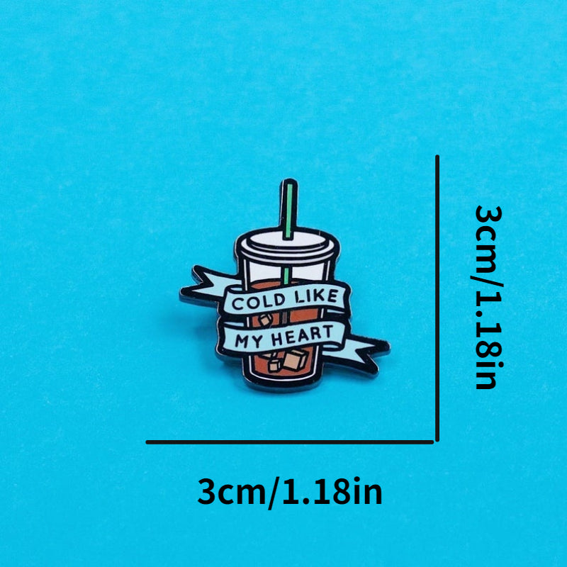 Cold Heart Iced Coffee Brooch