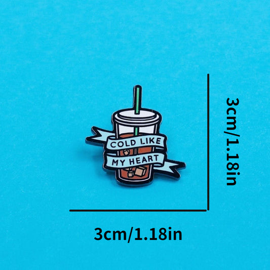 Cold Heart Iced Coffee Brooch