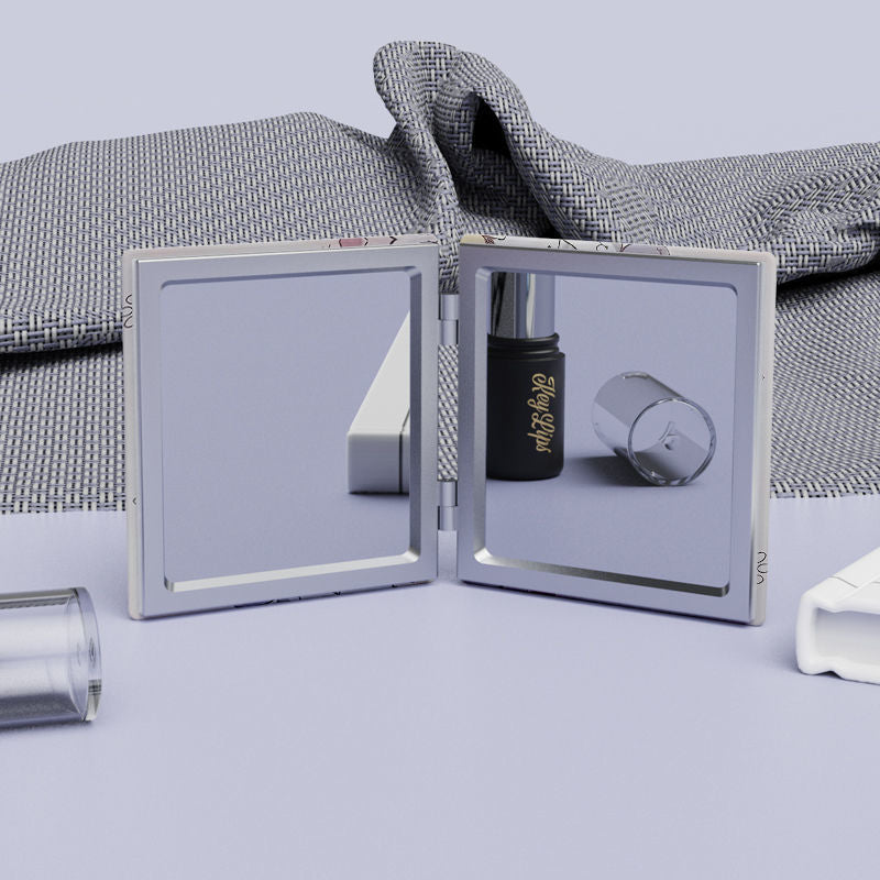 Cat Portable Makeup Mirror Double Sided Pocket Size Travel Vanity Mirror