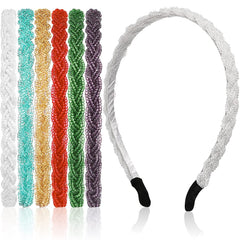 6 Beaded Decor Headband Hair Hoop Non-slip Hairbands for Daily Decoration