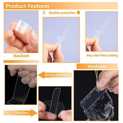 60pcs Clear Double Sided Adhesive Pads - Waterproof and Removable