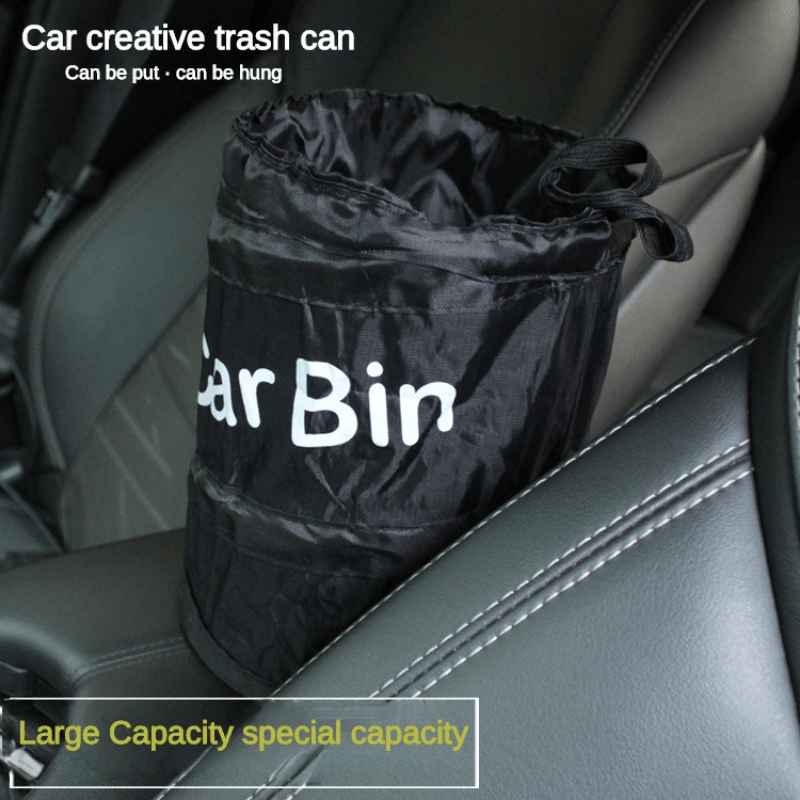 1pc Waste Basket Trash Can Litter Container For Car Portable Hanging Garbage Bag