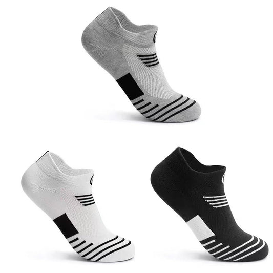 3 Pairs Men's Casual Breathable Anti-slip Ankle Socks for Outdoor Sports