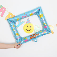 Birthday Balloon Party Wave Point Photo Frame Aluminum Balloon