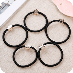 30pcs Cartoon Beads Ponytail Holder Rubber Band Elastic Hair Accessories