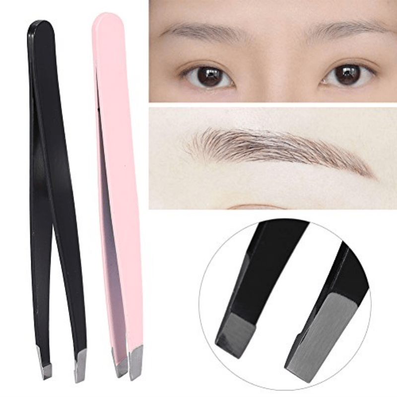 Stainless Steel Eyebrow Tweezers for Precise Hair Removal