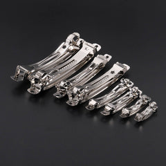 10pcs French Barrette Spring Hair Clips Rhodium Bow Hairpin