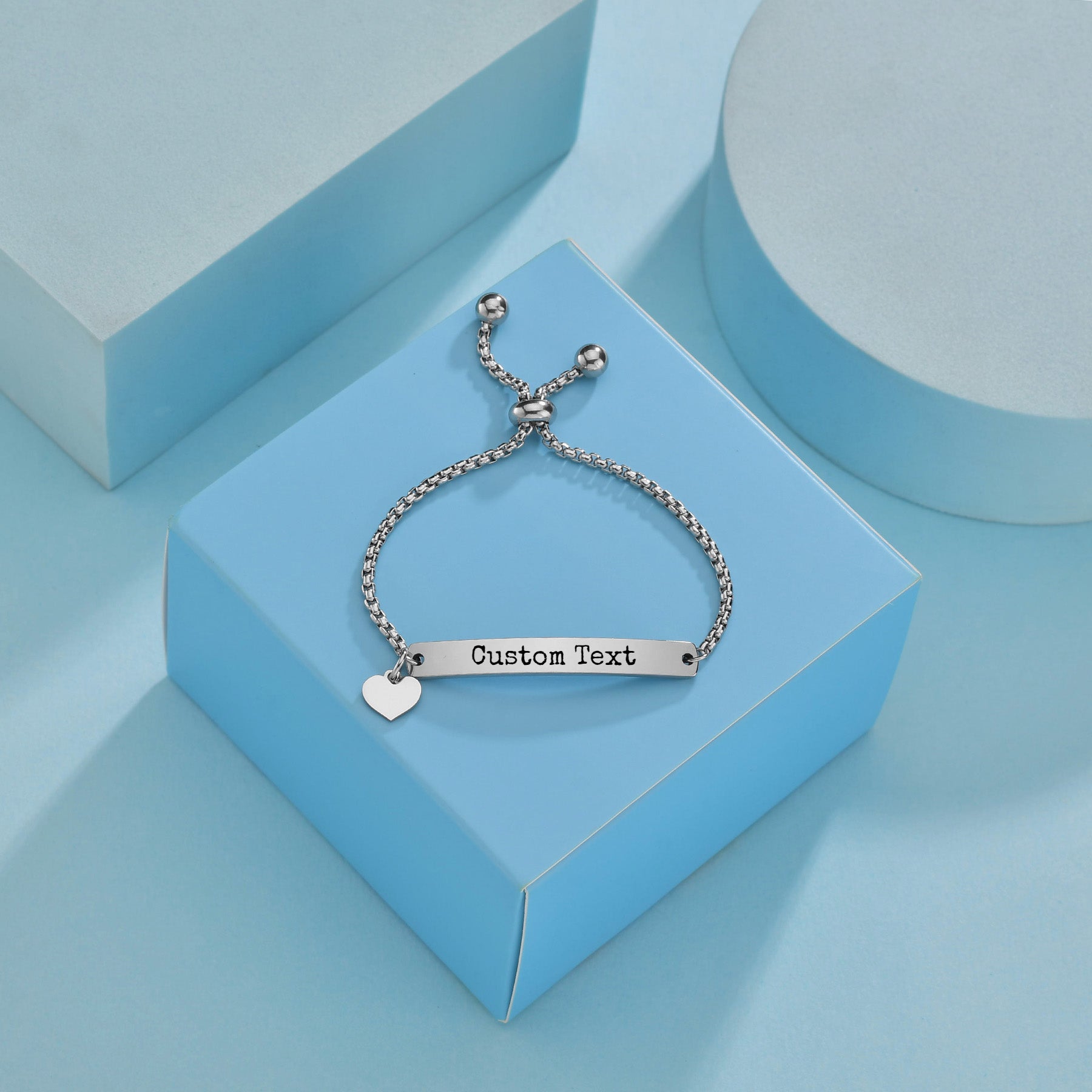 Custom Engraved Lettering Bracelet Titanium Stainless Steel Personalized Name